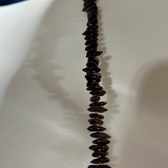 Vtg Handmade Apple Seed Necklace w Acacia Koa Seed Hawaiian Lei Botanical 28" - Picture 6 of 9